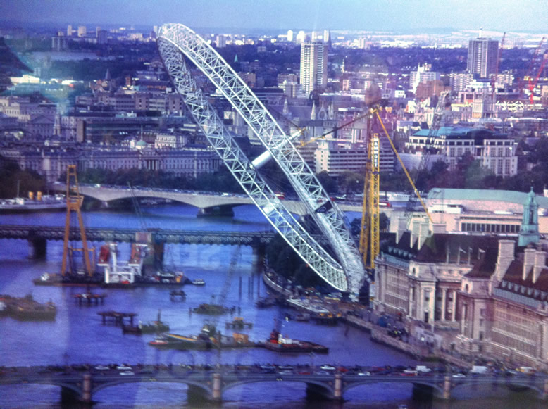 Montage de la grande roue de Londres