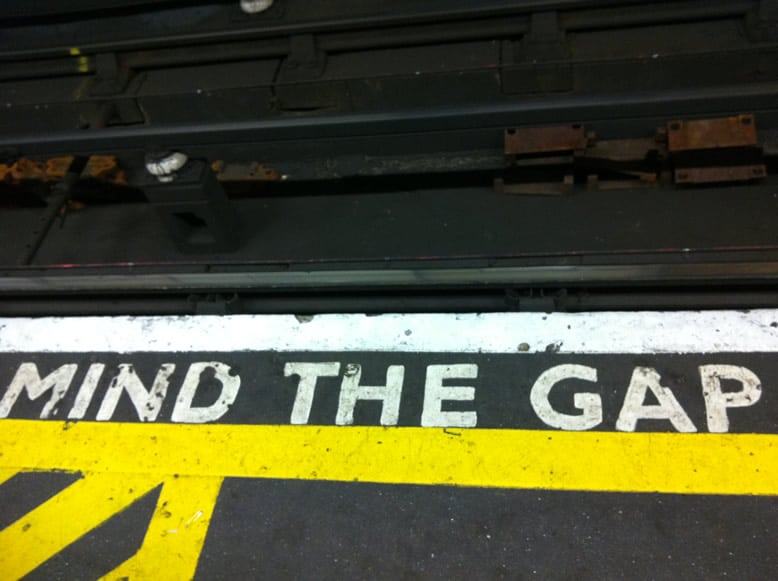 Mind the gap dans le métro de Londres