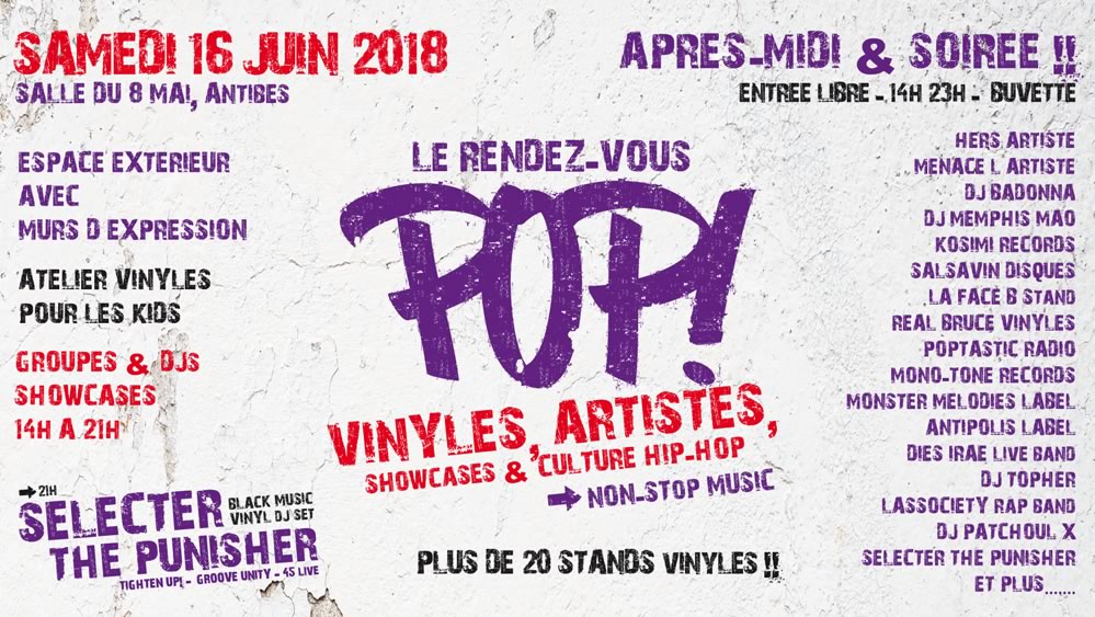 Le Rendez-vous Pop vinyles 16 juin à Antibes