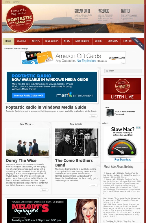 poptastic radio screenshot