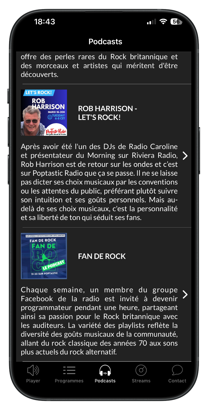 poptastic radio app podcasts