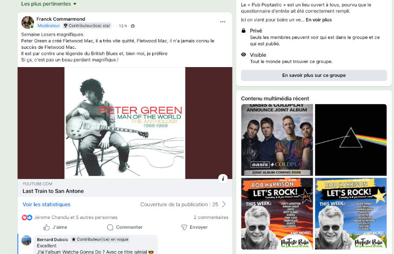 screenshot le pub poptastic groupe facebook
